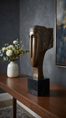 Bronzefigur frauenkopf kopf - bronzefigur,